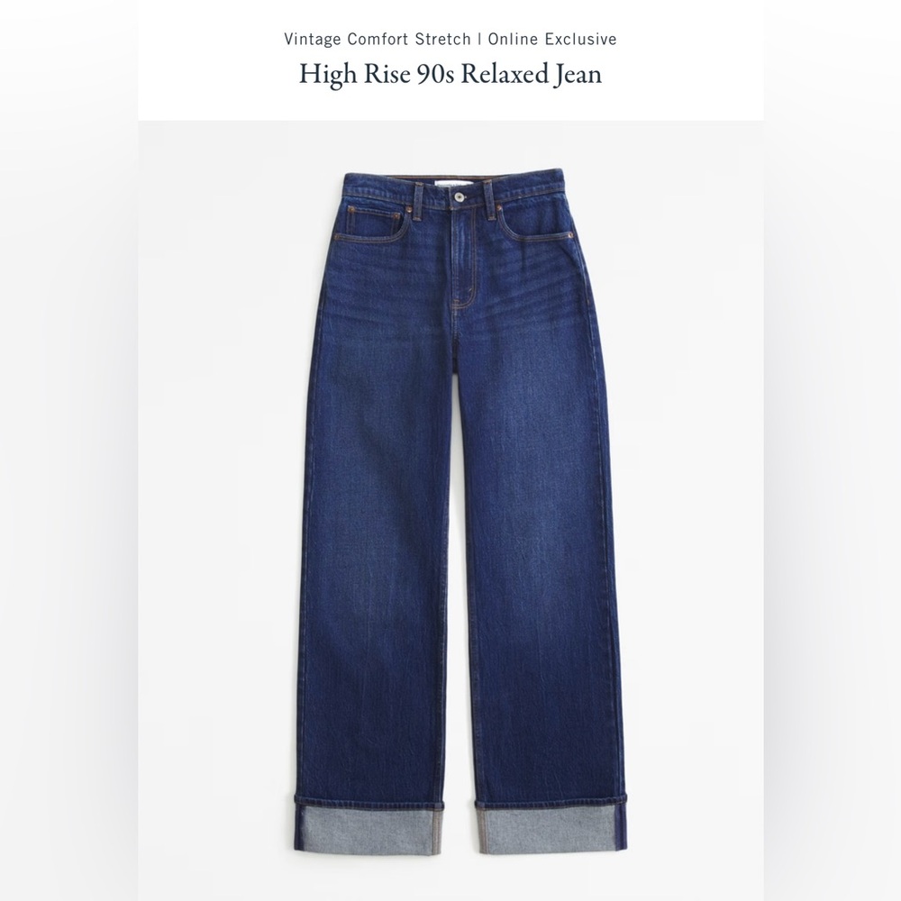 Abercrombie & Fitch A&F High Rise 90s Relaxed Cuff Jeans